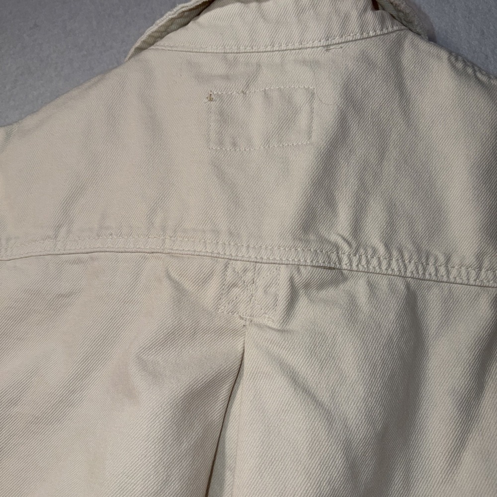 Free People-We The Free Off White Opal  Swing Denim Jacket Size Small Ecru Y2K - Picture 15 of 16